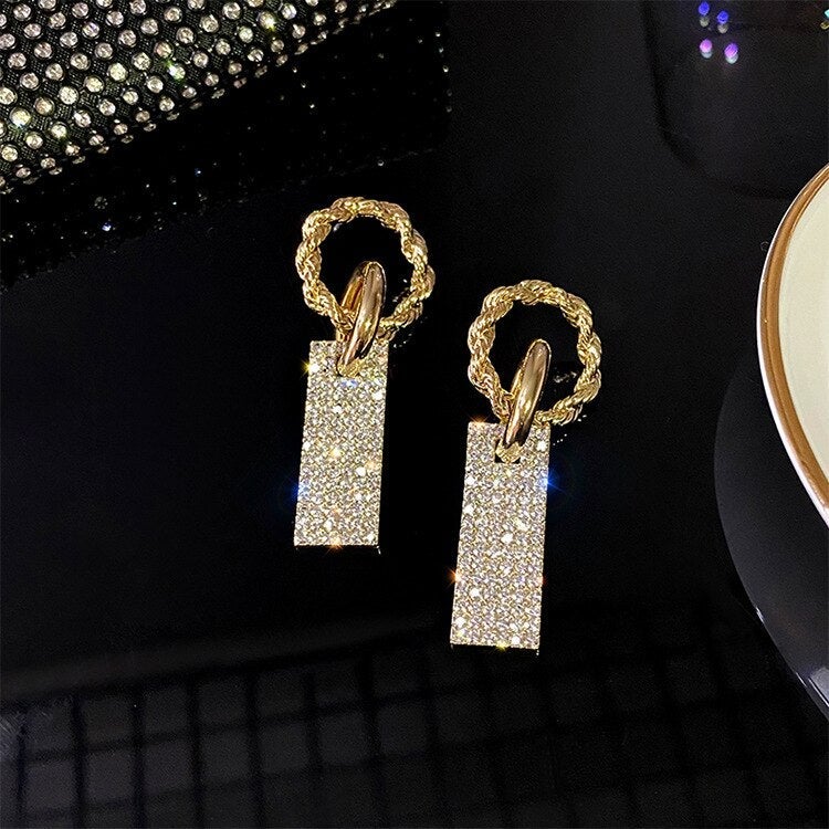 Luxeurious Zirconia Earrings in Sterling Silver and Rhinestone Encrusted Baths - Image 3