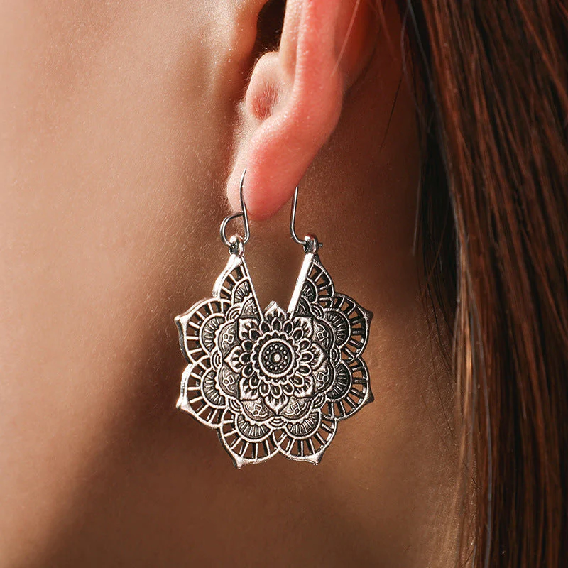 Mandala Lotus Earrings