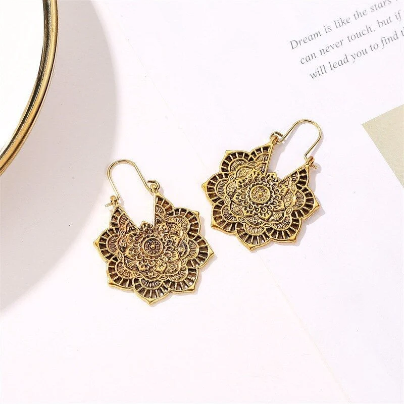 Mandala Lotus Earrings - Image 4