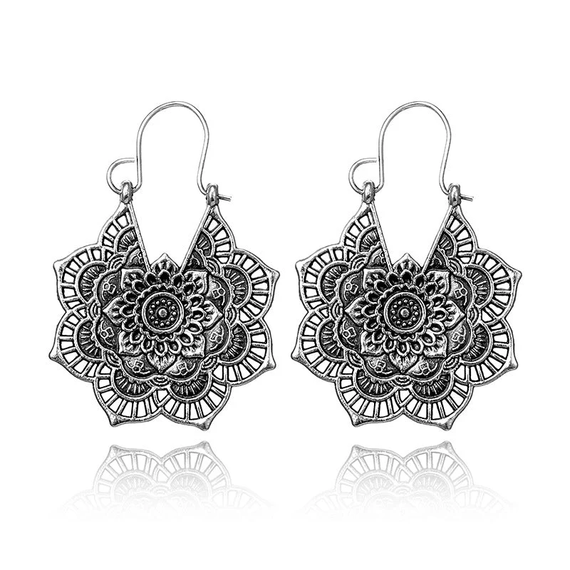 Mandala Lotus Earrings - Image 6