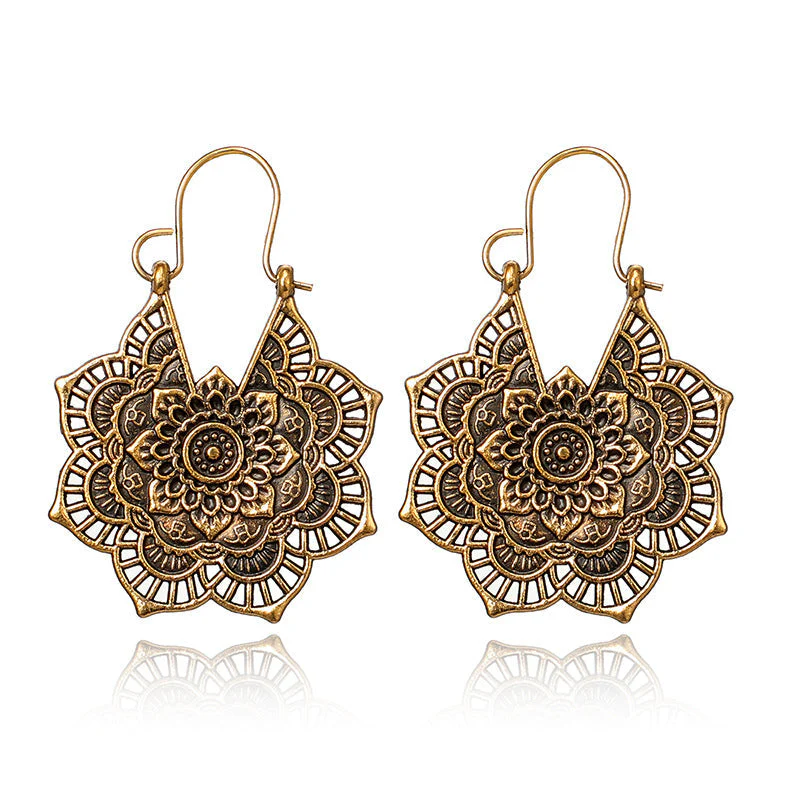 Mandala Lotus Earrings - Image 7