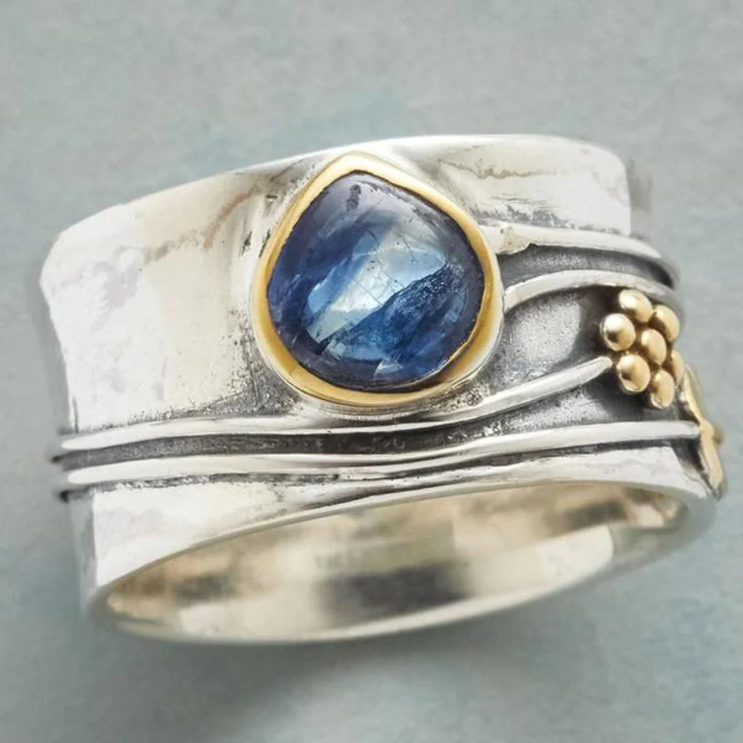 Meditation Ring with Bohemian Gemstones