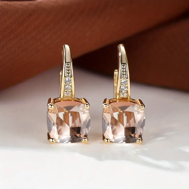 Mistic Sapphire Stone Hoop Earrings | Gold - Image 10