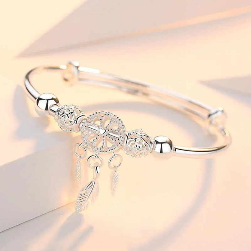 Modified title: 925 Silver Adjustable Dreamcatcher Braclet