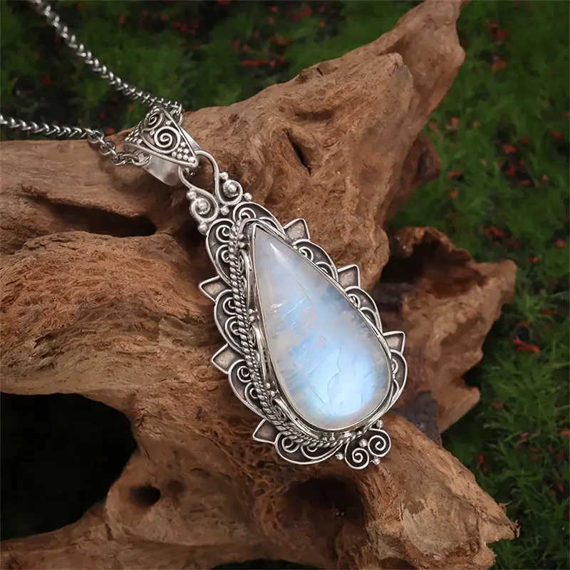 Moonstone Vintage Drop Necklace