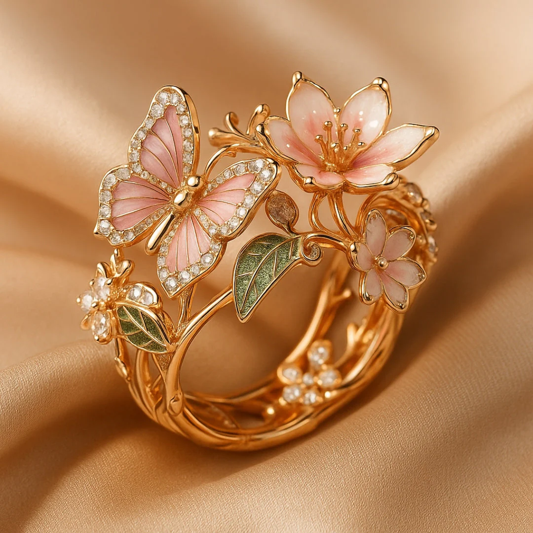 Nature Bright Butterfly Zirconia Ring - Image 4