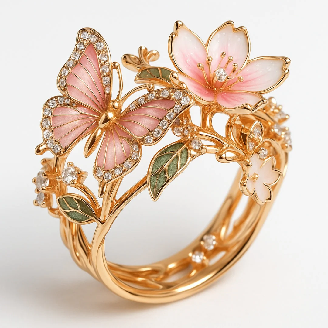 Nature Bright Butterfly Zirconia Ring - Image 5