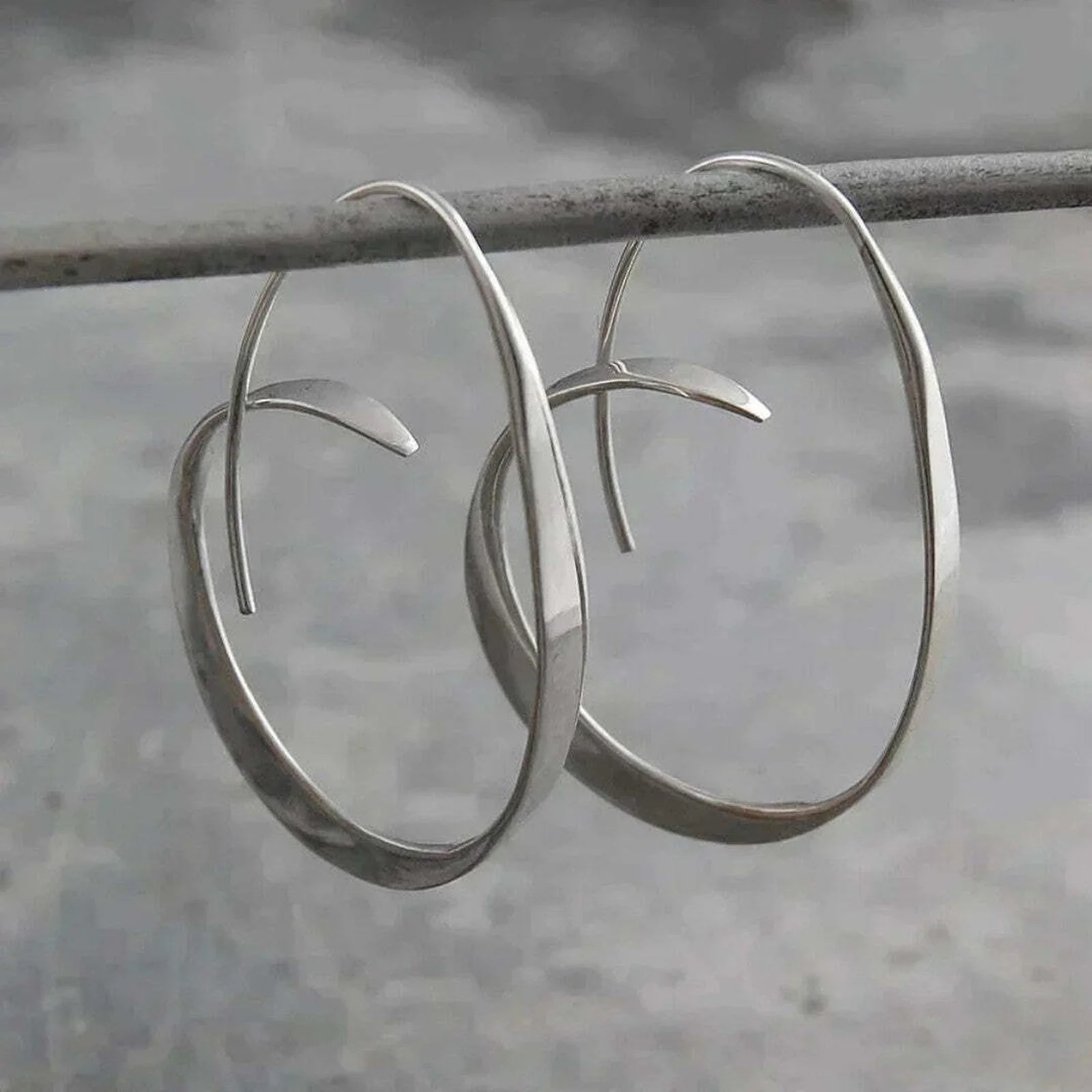 Open Spiral Drop Earrings