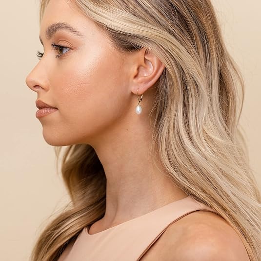 Pearl Dangle Earrings | Gold - Image 3