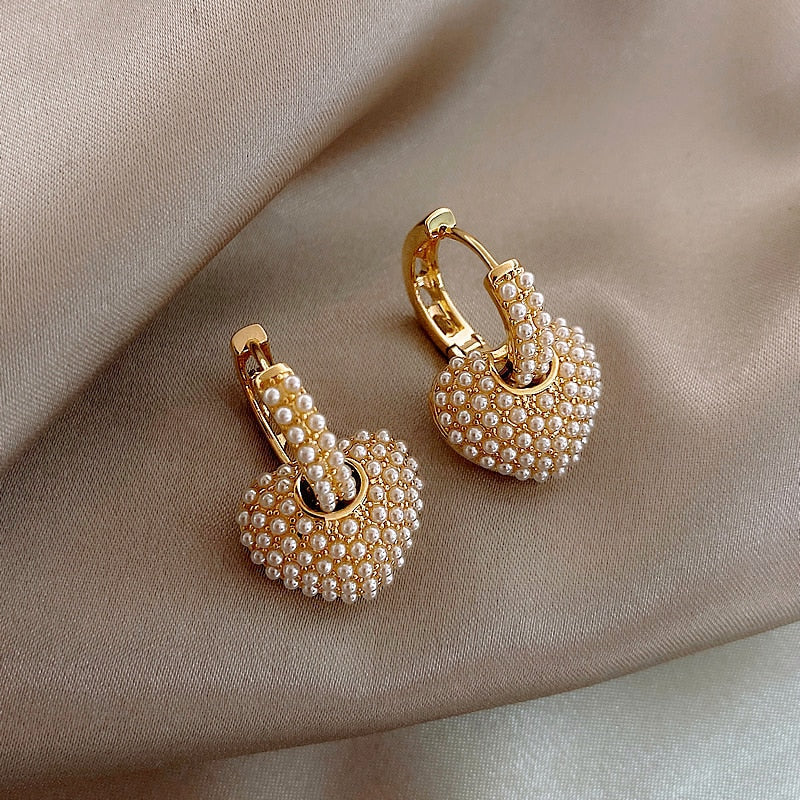 Pearl of Luv Earrings in Gold