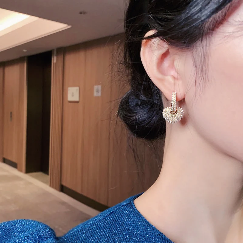 Pearl of Luv Earrings in Gold - Image 3