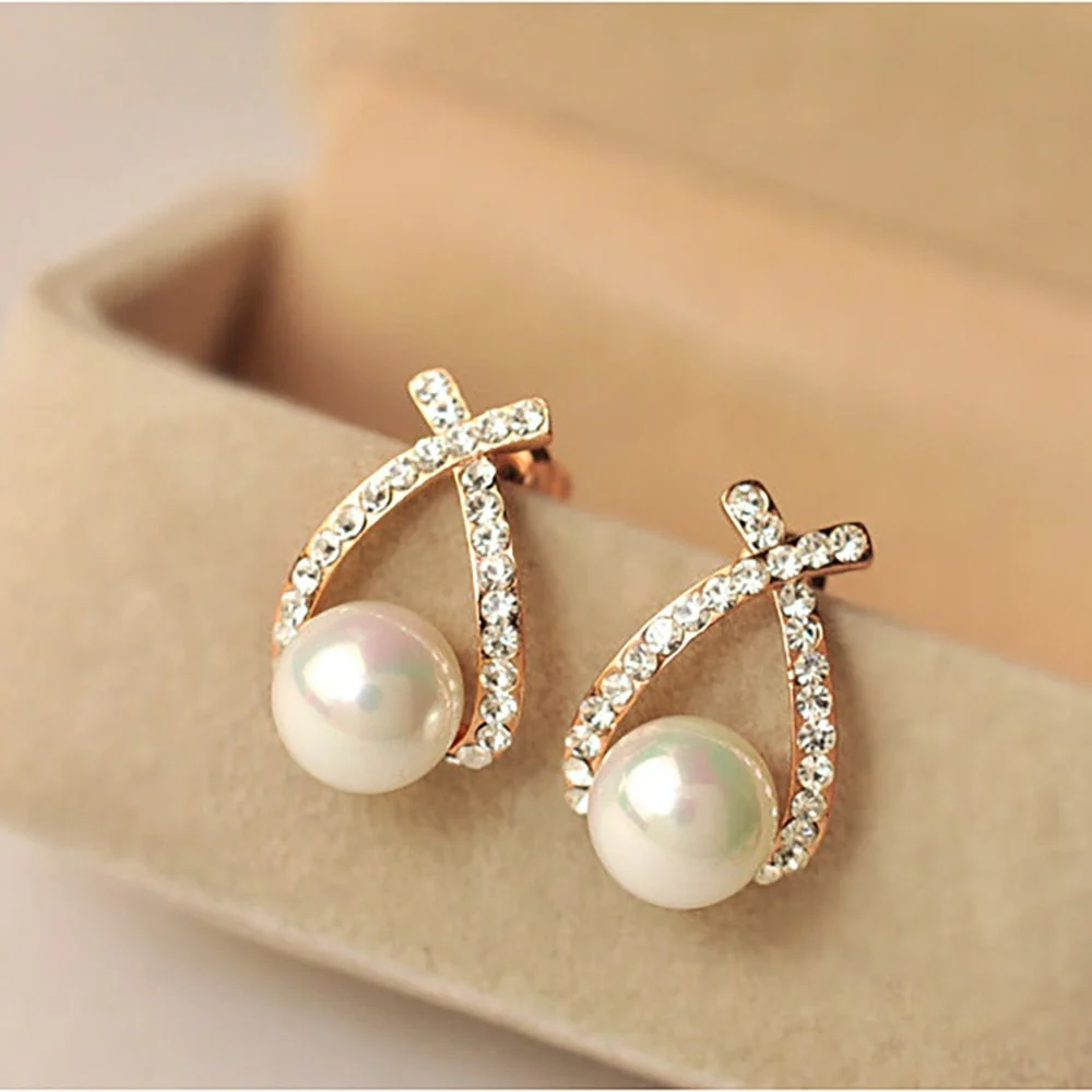 Pearly Earrings with Glitter