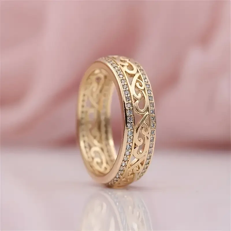 Radiant Gold Hollow Ring
