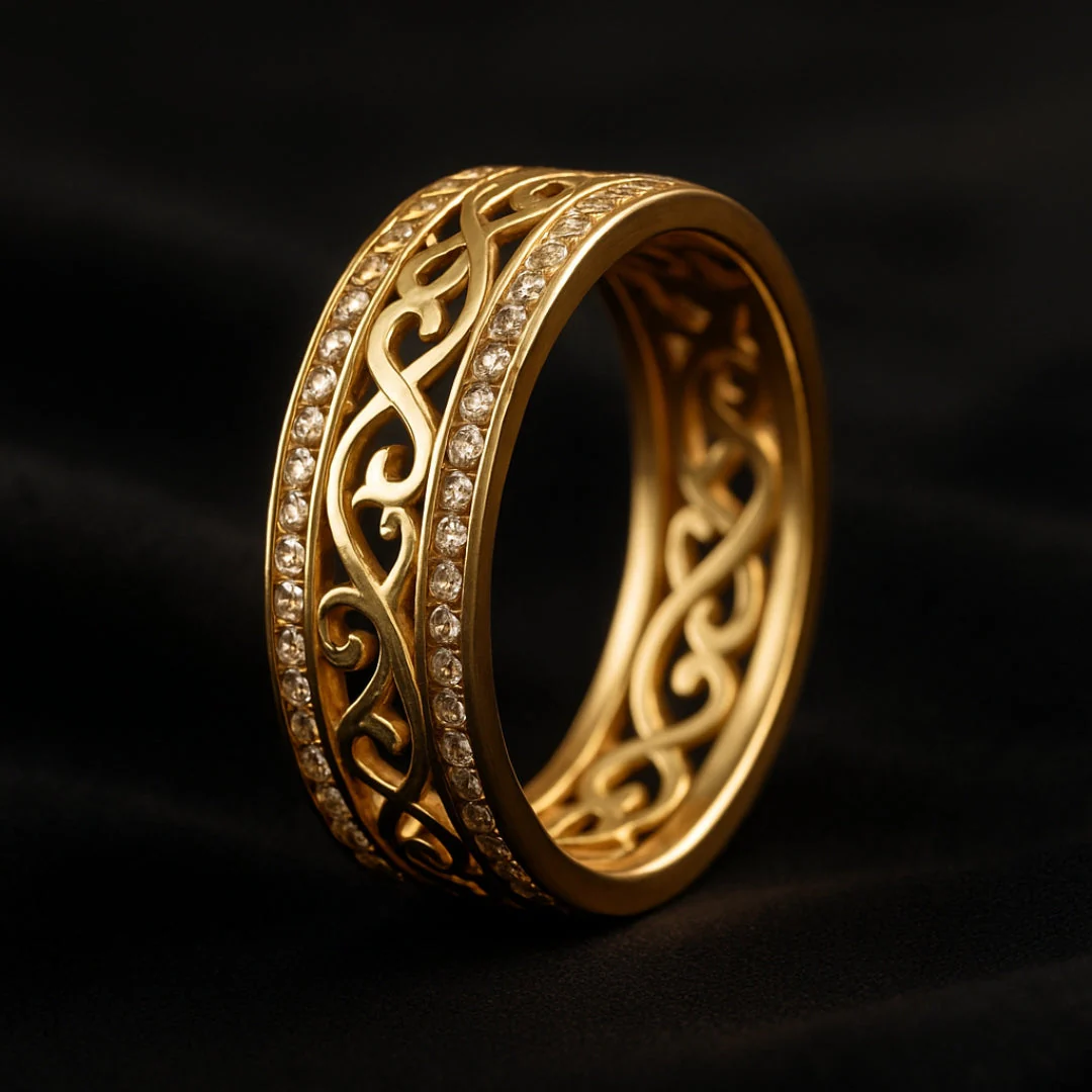 Radiant Gold Hollow Ring - Image 3
