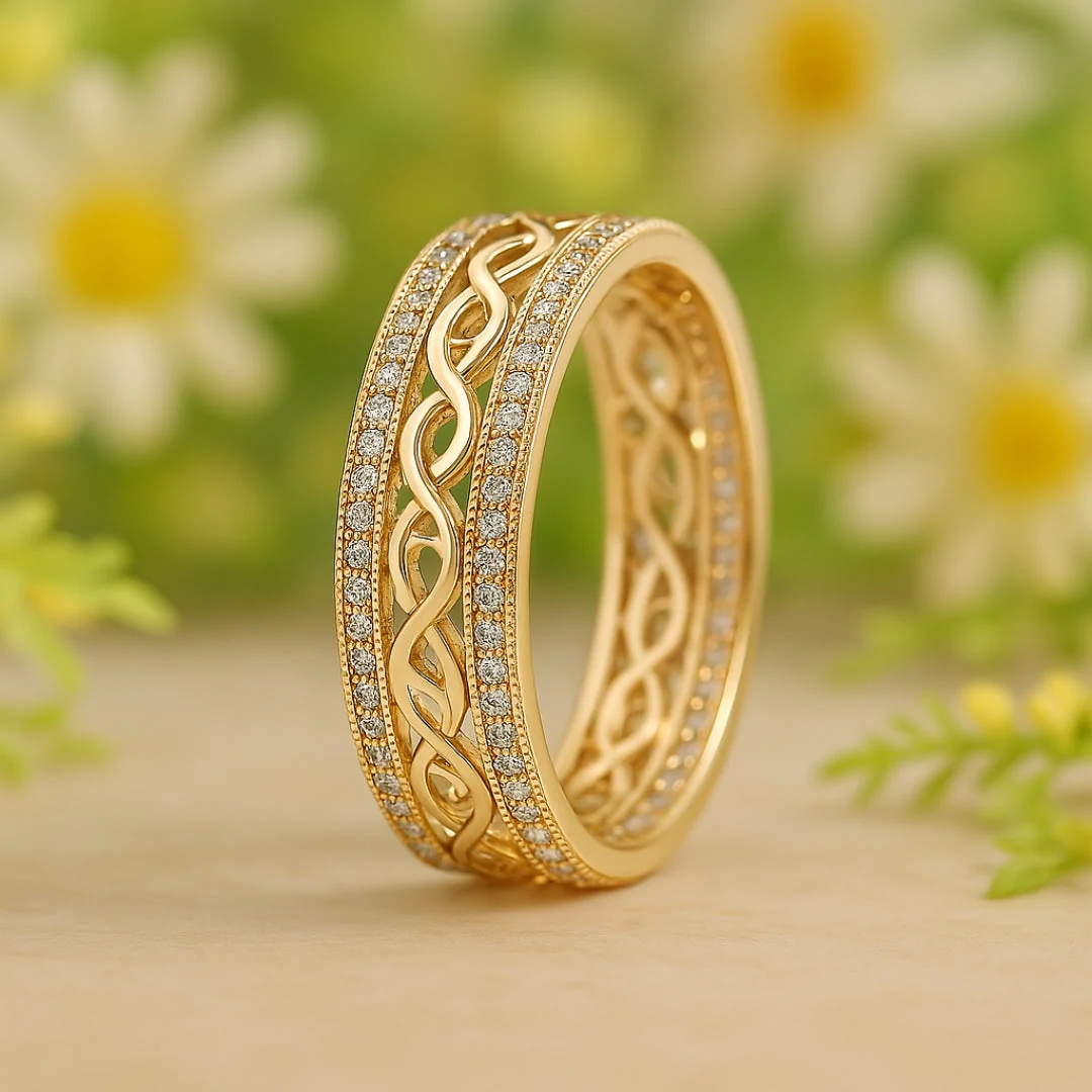 Radiant Gold Hollow Ring - Image 5