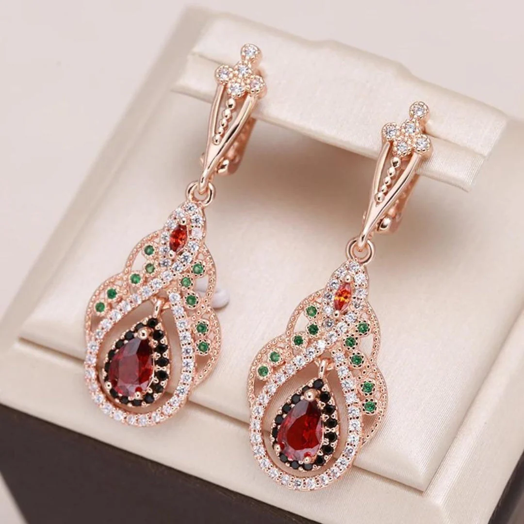 Redd Mandala Earrings with Zirconia in Gold