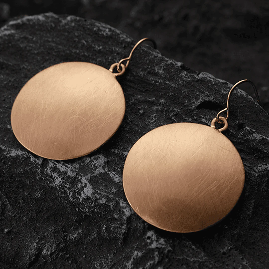 Retro Gold Record Earrings