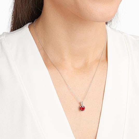 Rond Cut Ruby Necklace | White Gold - Image 2
