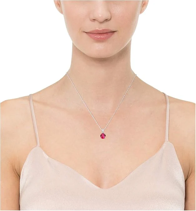 Rond Cut Ruby Necklace | White Gold - Image 4