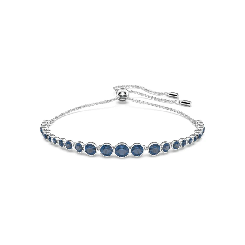 Rond Cut Sapphire Tennis Bracelet | White Gold