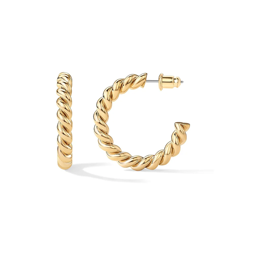 Rope Twist Hoops | Gold