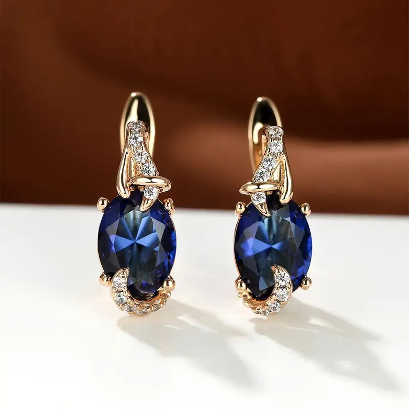 Royal Midnigh Drop Earrings | Gold