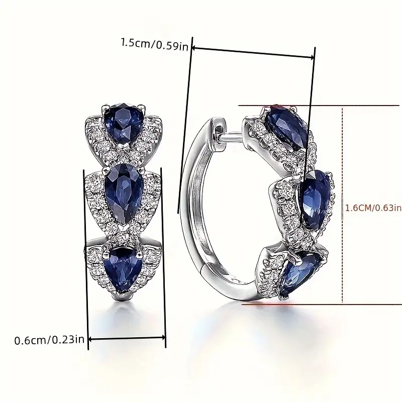 Royal Saphire Crest Earrings | White Gold - Image 5