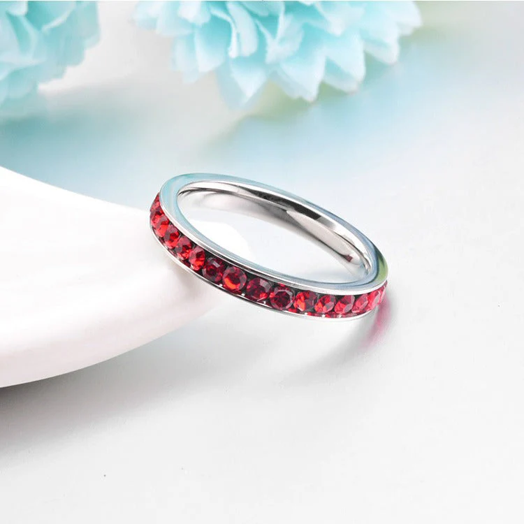 Rubi Eternity Band Ring | White Gold - Image 3