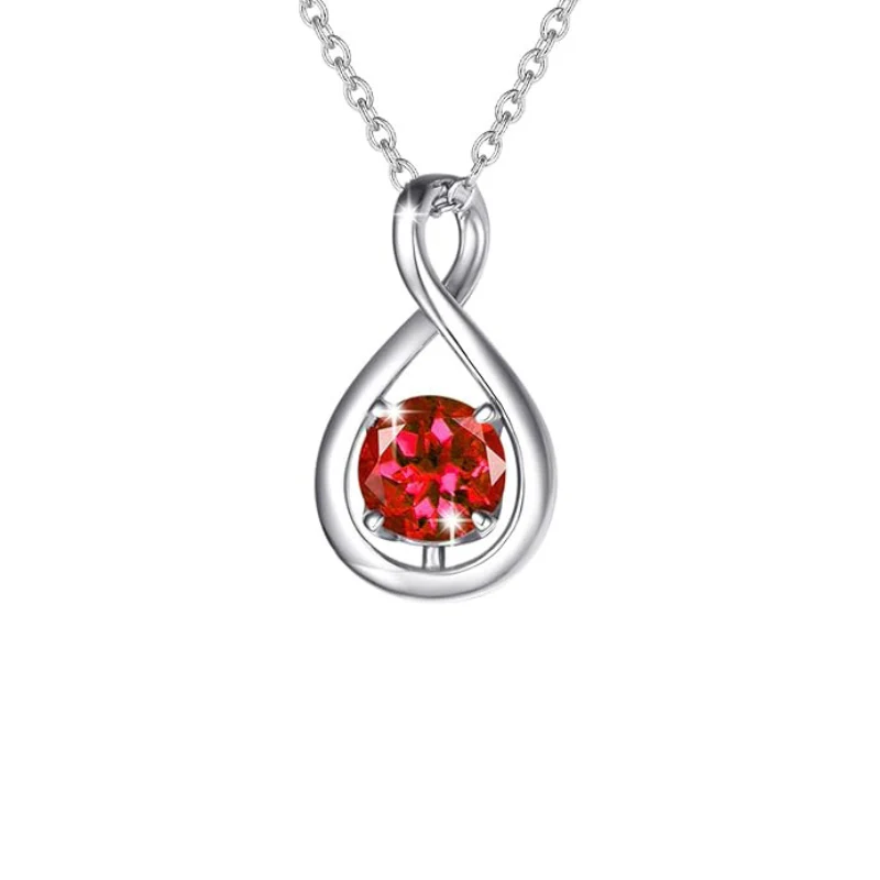 Rubi Infinity Pendant Necklace | White Gold