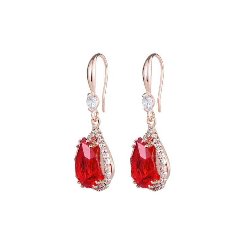 Ruby Teardrop Earrings | Rose Gold - Image 2