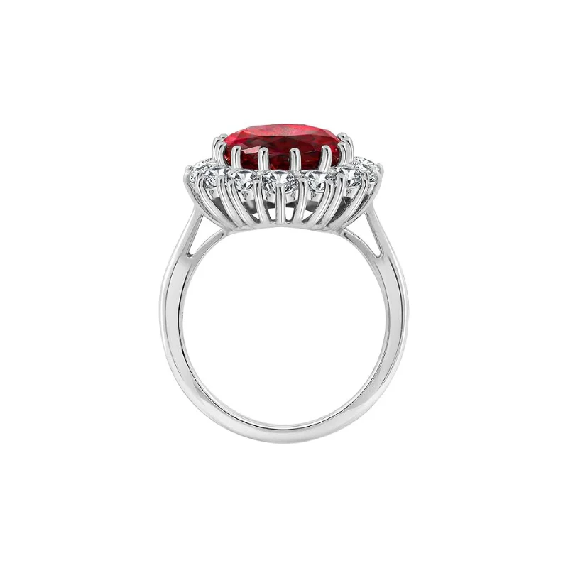 Scarlot Crown Ruby Ring | White Gold