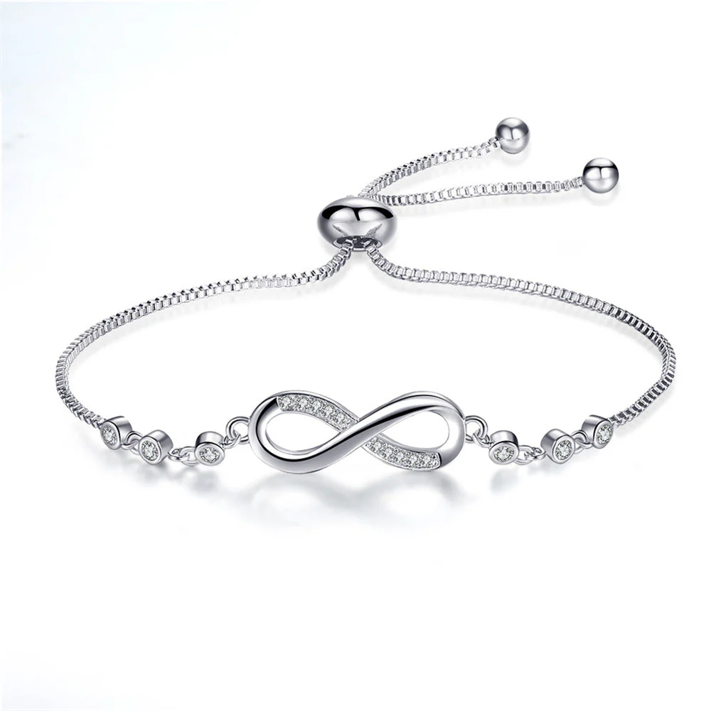 Silver Adjustable Infinity Bracelet - Image 4