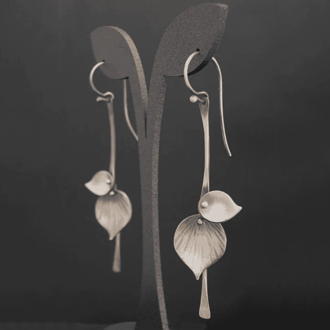 Silver Leaf Vintage Earrings