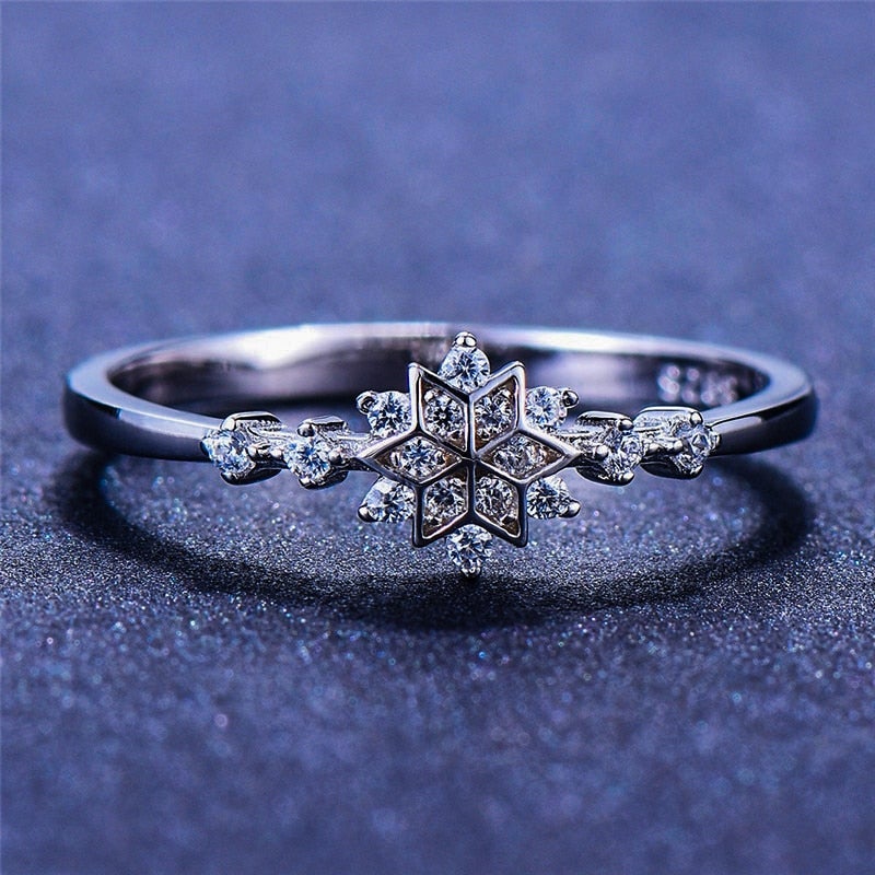 Snowflak Ring in Sterling Silver 925