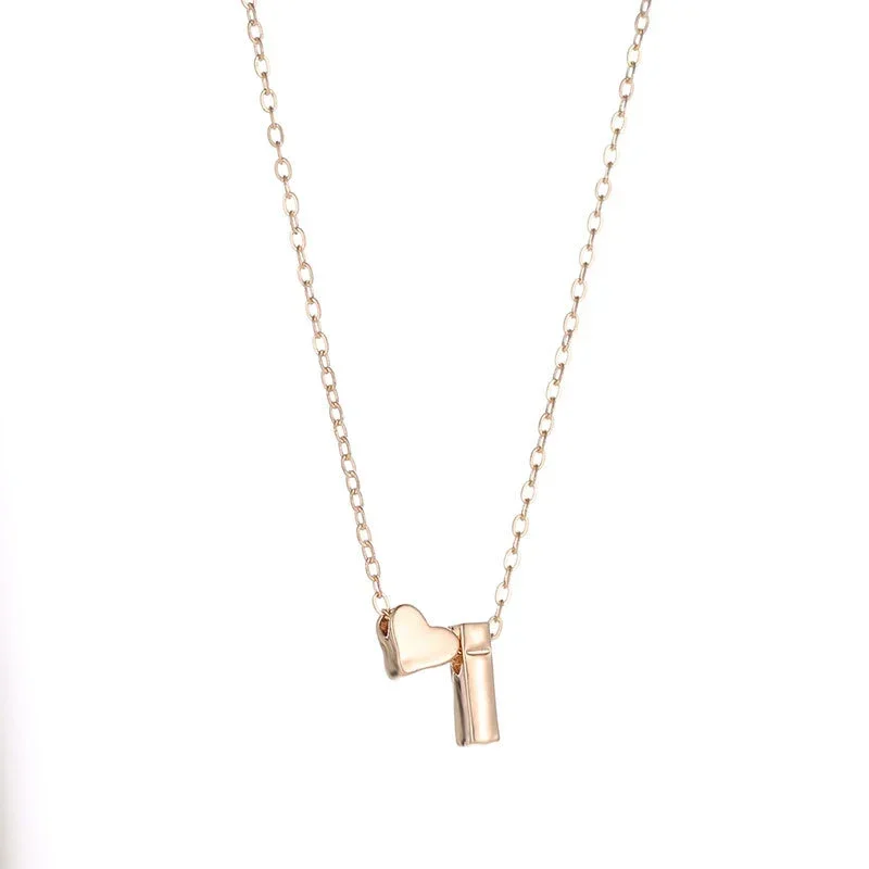 Tiny Heart Dainty Initial Necklace - Image 3