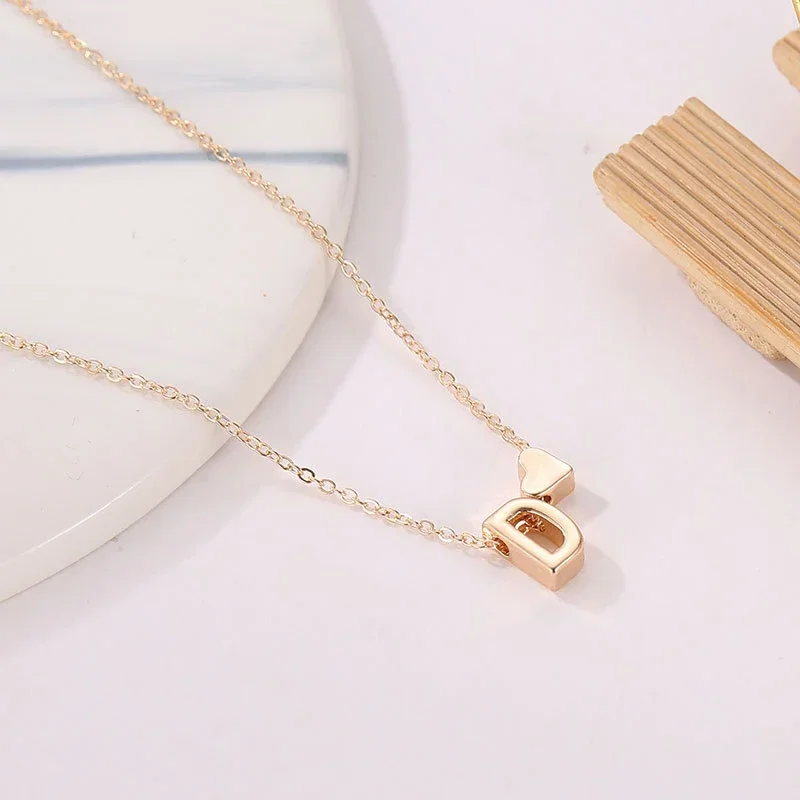 Tiny Heart Dainty Initial Necklace - Image 5