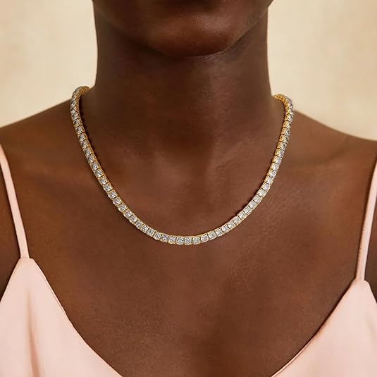 Tennis Necklace | Gold - Image 6