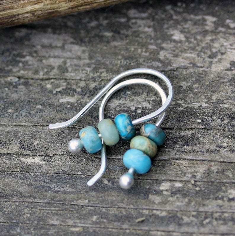 Turquoise Pearl Earrings - Image 3