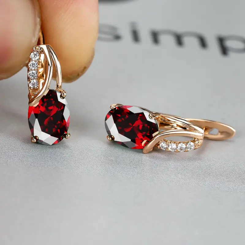 Veressa Ruberine Earrings | Gold - Image 2