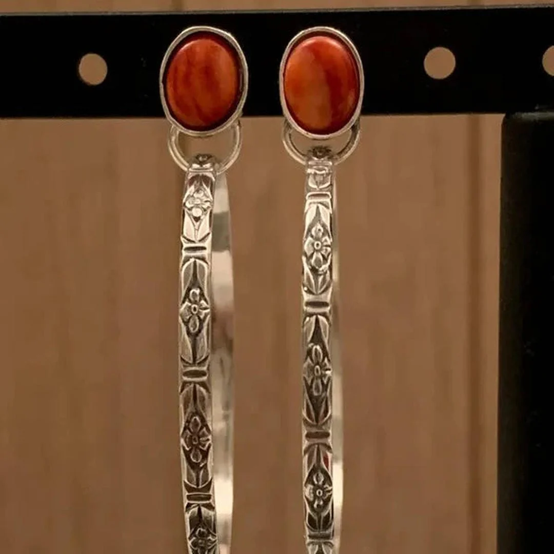 Vintage Onyx Boho Chic Earrings - Image 2