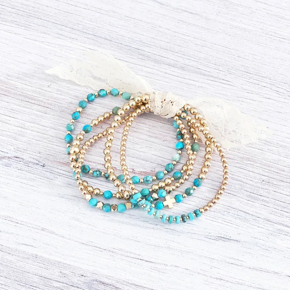 Vintage Turquoise Bead Bracelet - Image 3