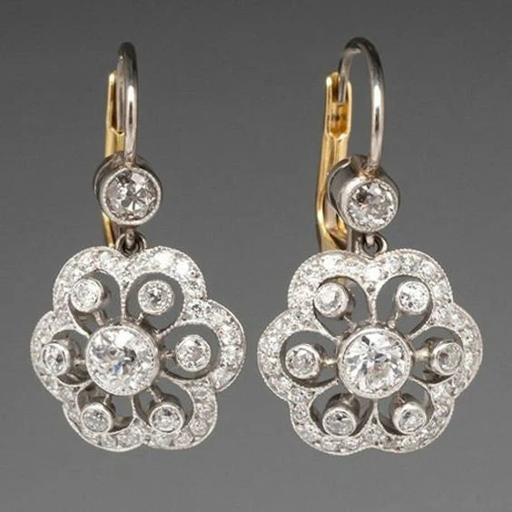 Vintaje Crystal Mandala Earrings