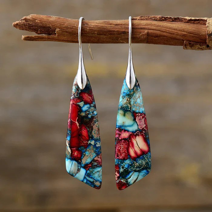Vintaje Earrings with Colorful Stones - Image 2