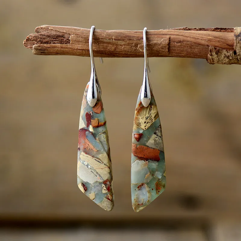Vintaje Earrings with Natural Stone