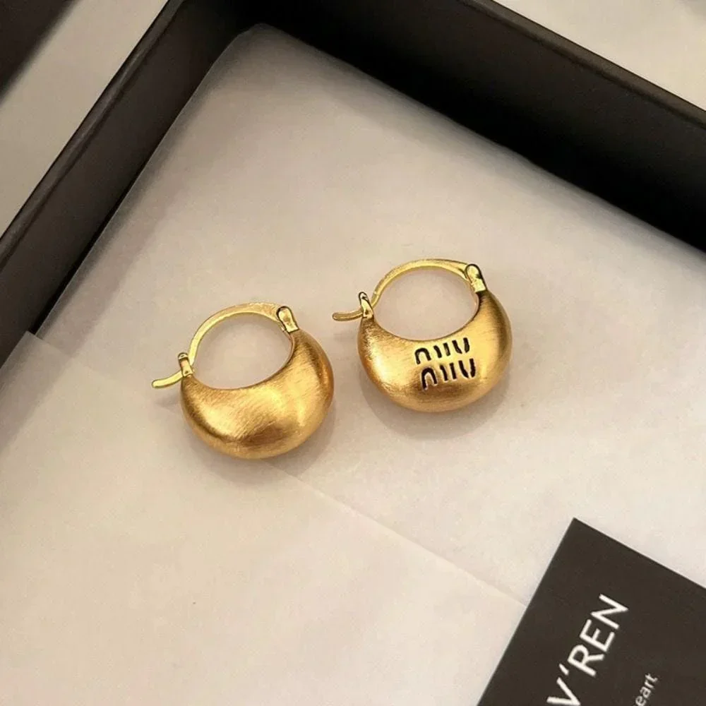 Vintaje Gold Basket Earrings