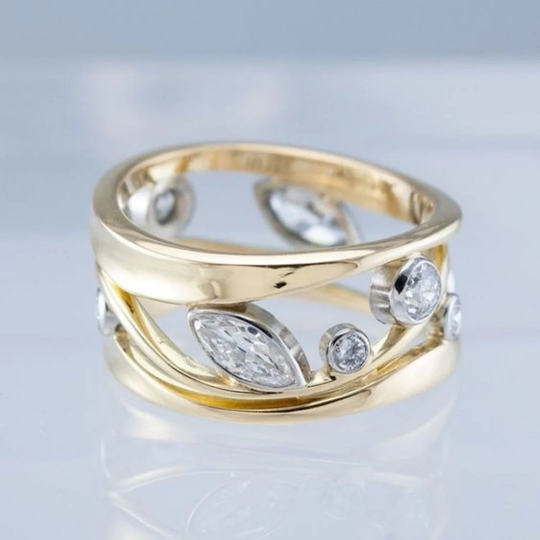 Vintaje Gold & Zirconia Ring