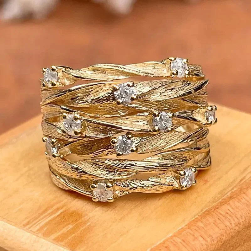 Vintaje Golden Zirconia Ring