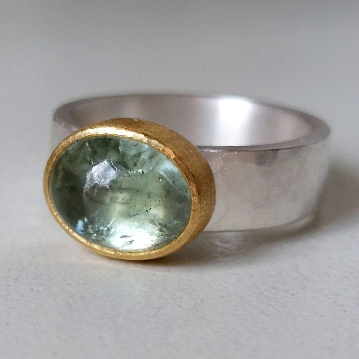 Vintaje Green Rounded Stone Ring