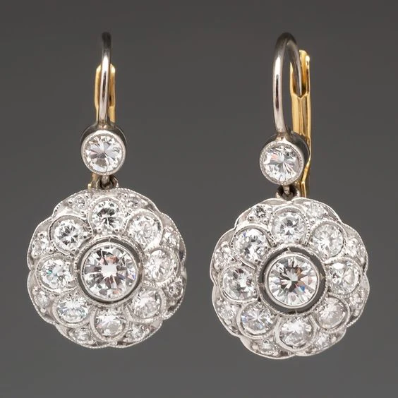 Vintaje Rounded Mandala Crystal Earrings