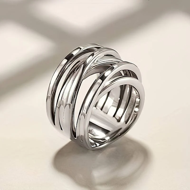 Vintige Layered Silver Ring